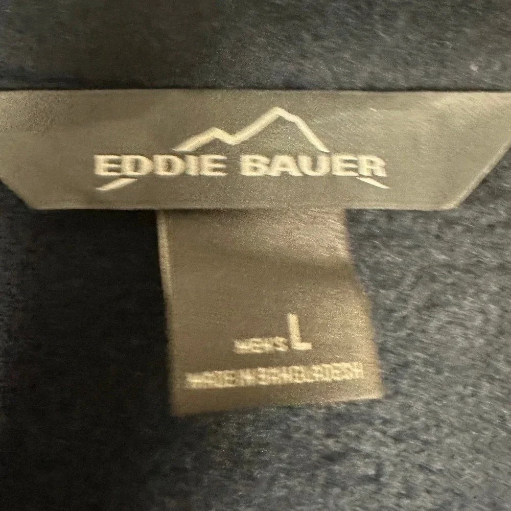 Eddie Bauer Vest Mens Large Navy Blue Full Zip Fleece Outdoor Gorpcore Layering
